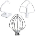 Mixers Accessories K45WW Wire Whip K45DH Dough Hook K45B Coated lat Blade Paddle with Scraper Replacement or Kitchen Tilt-Head Aid Stand Mixer Attachments- Stainless Steel