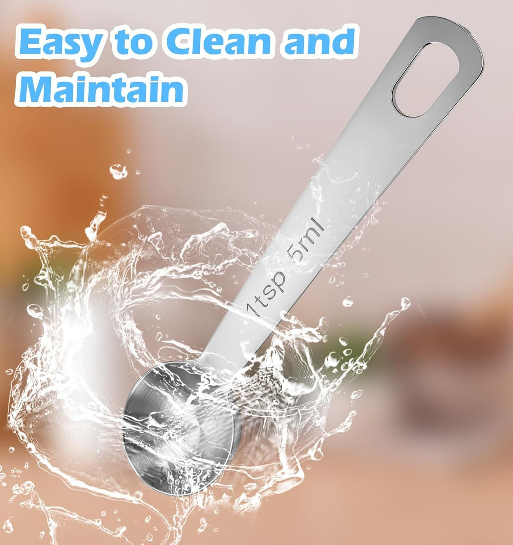 1 Teaspoon Measuring Spoons, 3Pcs Stainless Steel Short Design Kitchen Tools for Precise Cooking, Baking and Spices Measurement, 5ml