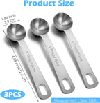 1 Tablespoon Measuring Spoon, 3PCS Stainless Steel Single Measuring Spoon, 3 Tsp/1 Tbsp Marked