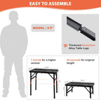 Camping Table with Mesh Desktop, Lightweight & Portable Small Folding Grill Table