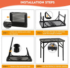 Camping Table with Mesh Desktop, Lightweight & Portable Small Folding Grill Table
