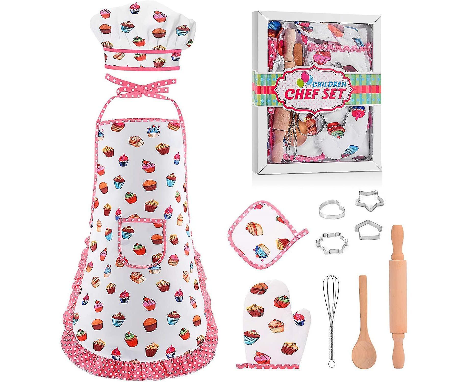 Chef Costume Set For Teenagers Apron For Girls Teenagers Chef Hat And Apron Cooking Toys