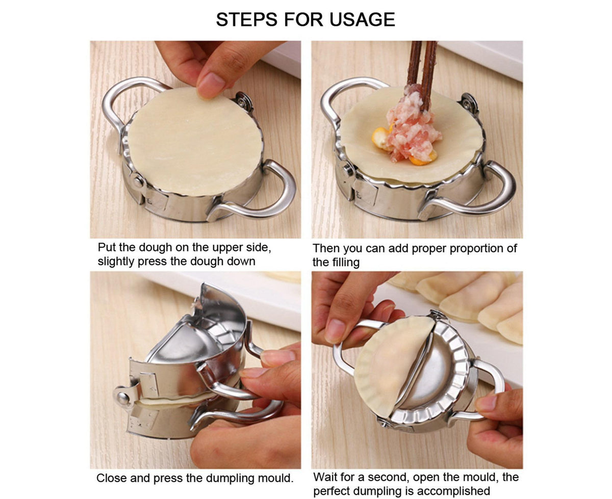 Kitchen Stainless Steel Dumpling Dough Mould Make Fruit Pie Press Pastry Tools(Large Size) - Flavour Fushion Cooking Shop