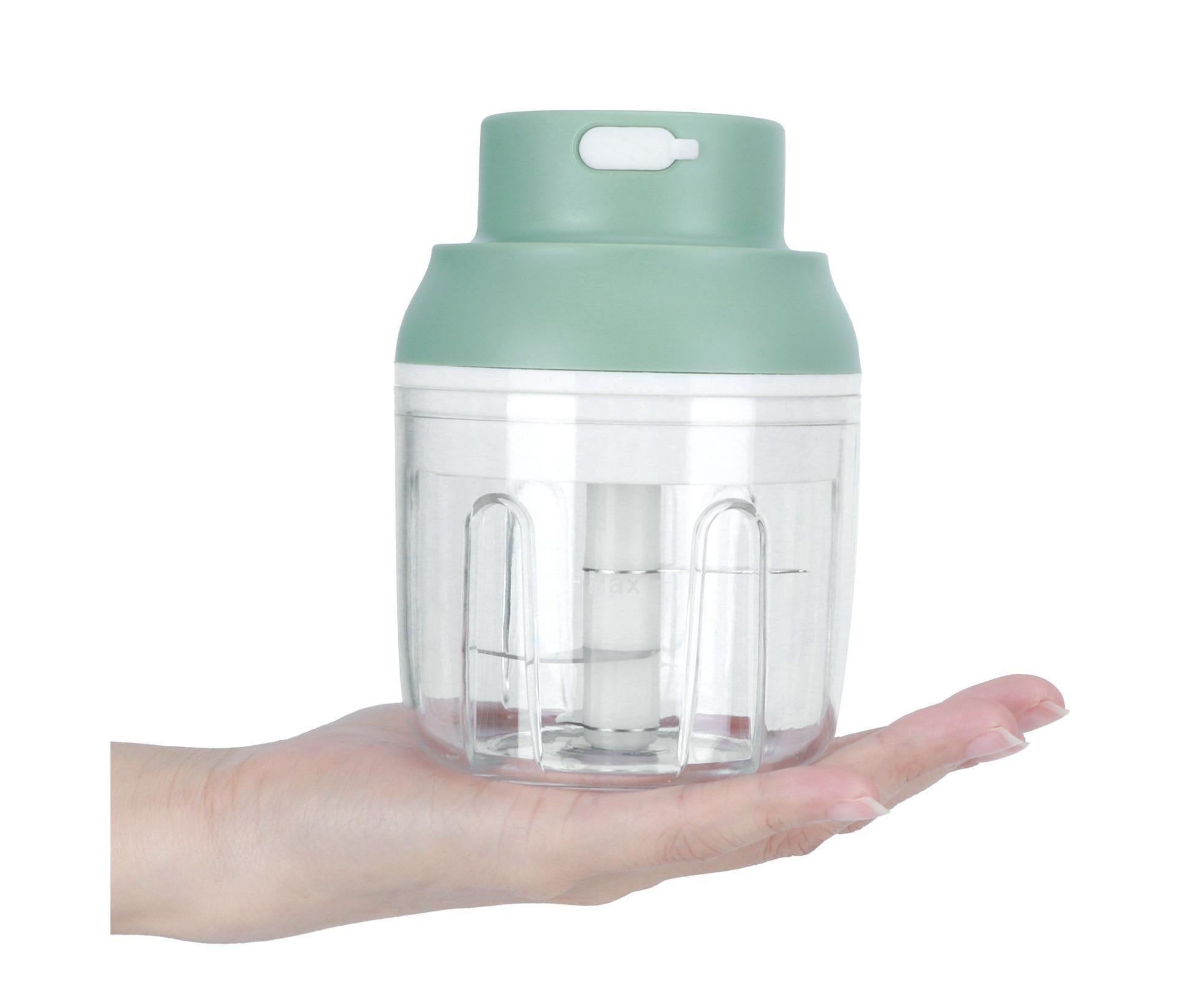 Mini Vegetable Cutter 250ml Electric Garlic Masher Crusher Grinder Kitchen AccessoryGreen