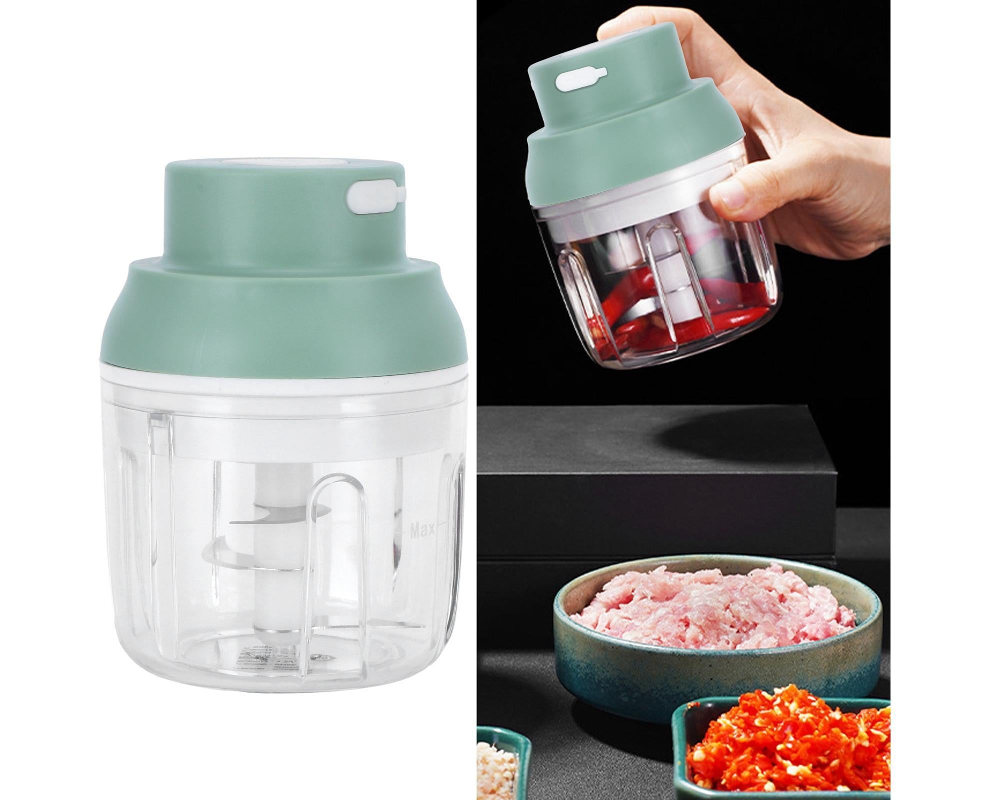 Mini Vegetable Cutter 250ml Electric Garlic Masher Crusher Grinder Kitchen AccessoryGreen