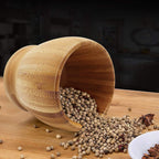 Bamboo Mortar And Pestle Grinder Pestle-set Grinding-bowl Garlic Press Ginger
