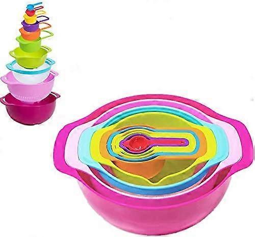 10-Piece Mixing Bowl Set with Colander, Measuring Cup & Spoon