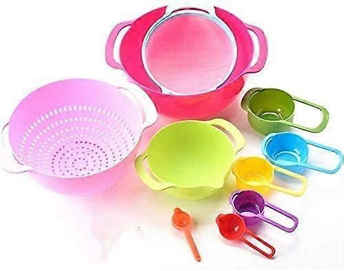 10-Piece Mixing Bowl Set with Colander, Measuring Cup & Spoon