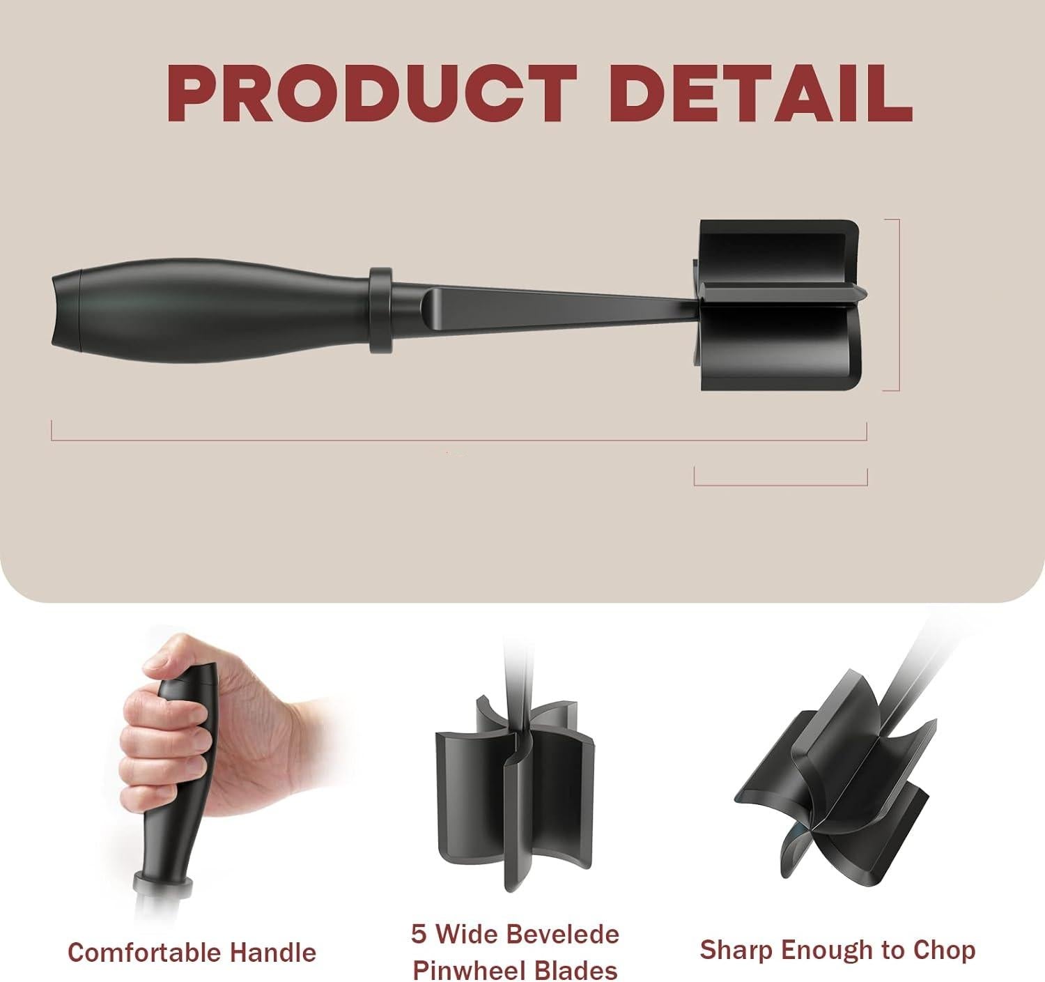Meat Grinder, Hamburger Grinder, Masher and Burger Masher Premium Heat Resistant Burger Meat Grinder