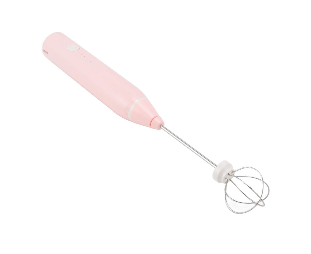 Mini Electric Stirrer, Cordless Multifunctional Eggbeater with 2 Heads for Home Coffee & Drinks, Pink - Flavour Fushion Cooking Shop