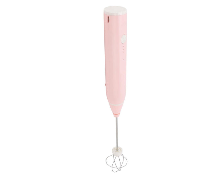 Mini Electric Stirrer, Cordless Multifunctional Eggbeater with 2 Heads for Home Coffee & Drinks, Pink - Flavour Fushion Cooking Shop