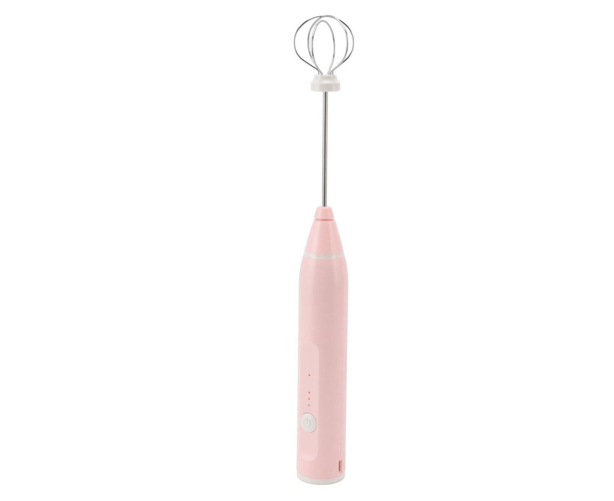 Mini Electric Stirrer, Cordless Multifunctional Eggbeater with 2 Heads for Home Coffee & Drinks, Pink - Flavour Fushion Cooking Shop