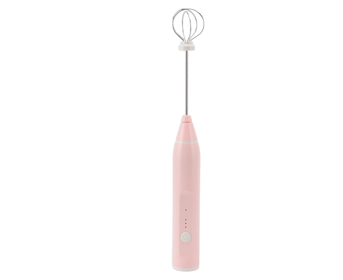 Mini Electric Stirrer, Cordless Multifunctional Eggbeater with 2 Heads for Home Coffee & Drinks, Pink - Flavour Fushion Cooking Shop