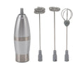 Electric Milk Frother, Handheld Battery Operated Drink Mixer, Portable Eggbeater with Stainless Steel Whisk