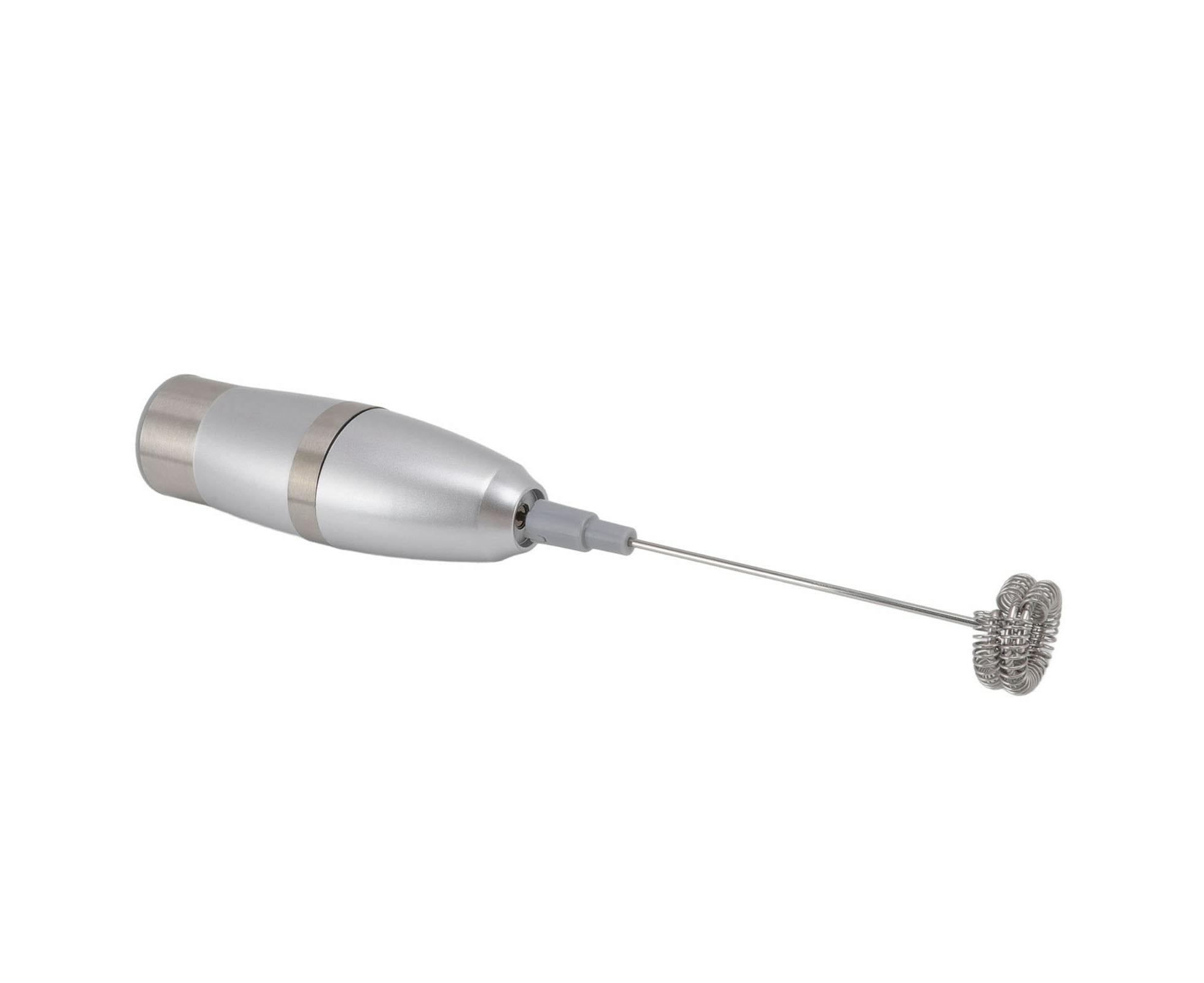 Electric Milk Frother, Handheld Battery Operated Drink Mixer, Portable Eggbeater with Stainless Steel Whisk