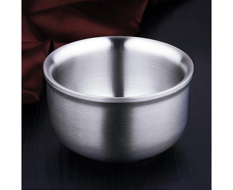 Stainless Steel Double Wall Insulated Round Rice Soup Bowl Kitchen Tableware-12.5cm - Flavour Fushion Cooking Shop