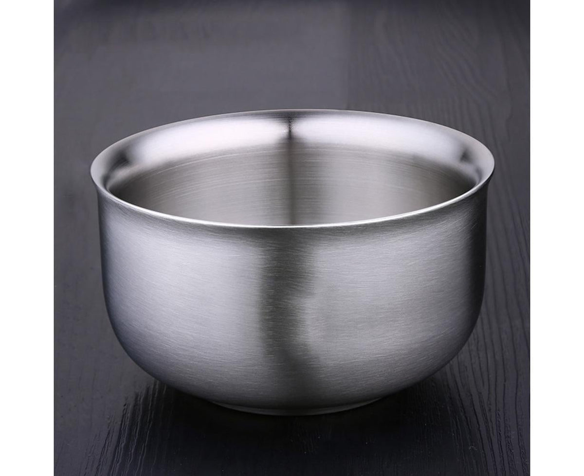 Stainless Steel Double Wall Insulated Round Rice Soup Bowl Kitchen Tableware-12.5cm - Flavour Fushion Cooking Shop