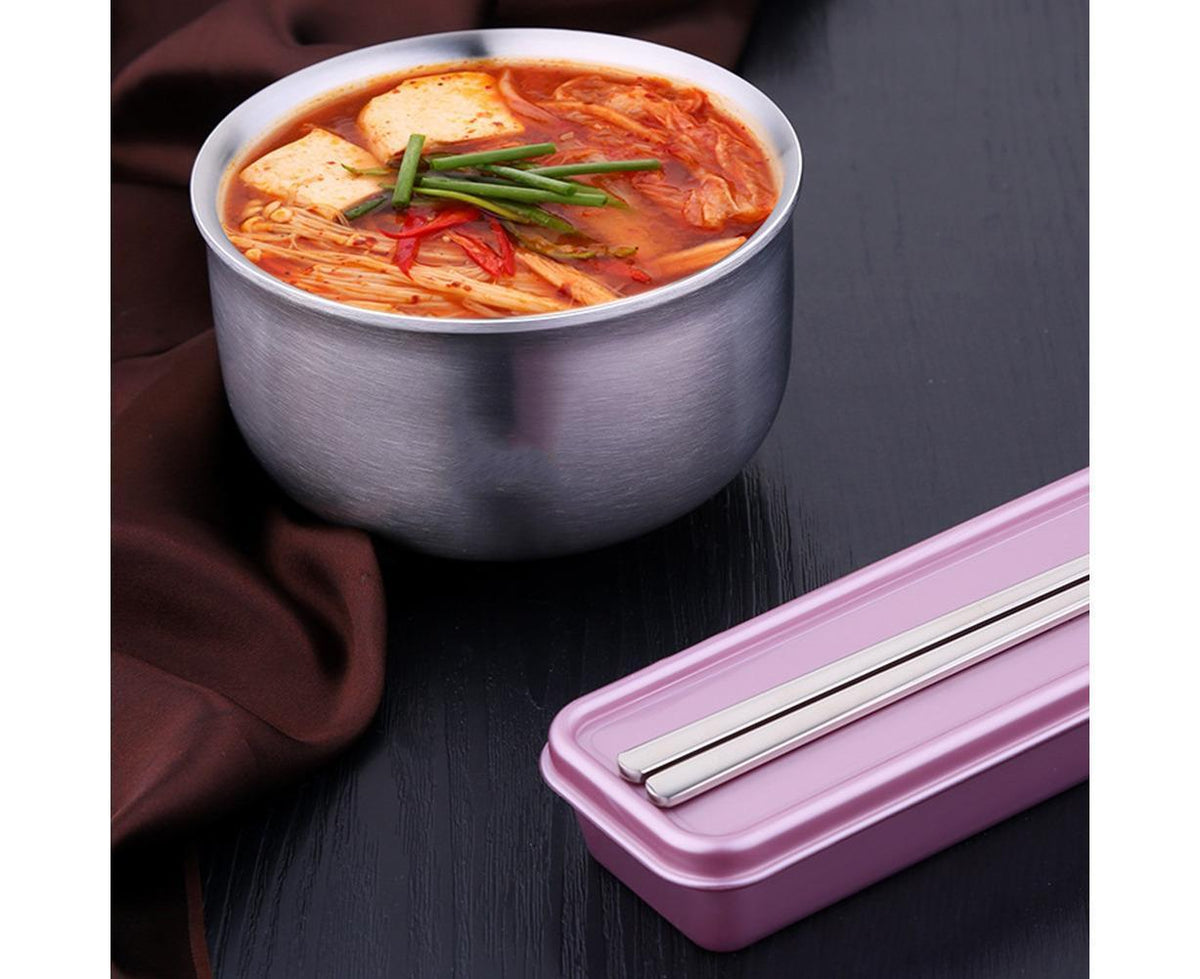 Stainless Steel Double Wall Insulated Round Rice Soup Bowl Kitchen Tableware-12.5cm - Flavour Fushion Cooking Shop