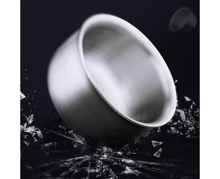 Stainless Steel Double Wall Insulated Round Rice Soup Bowl Kitchen Tableware-12.5cm - Flavour Fushion Cooking Shop