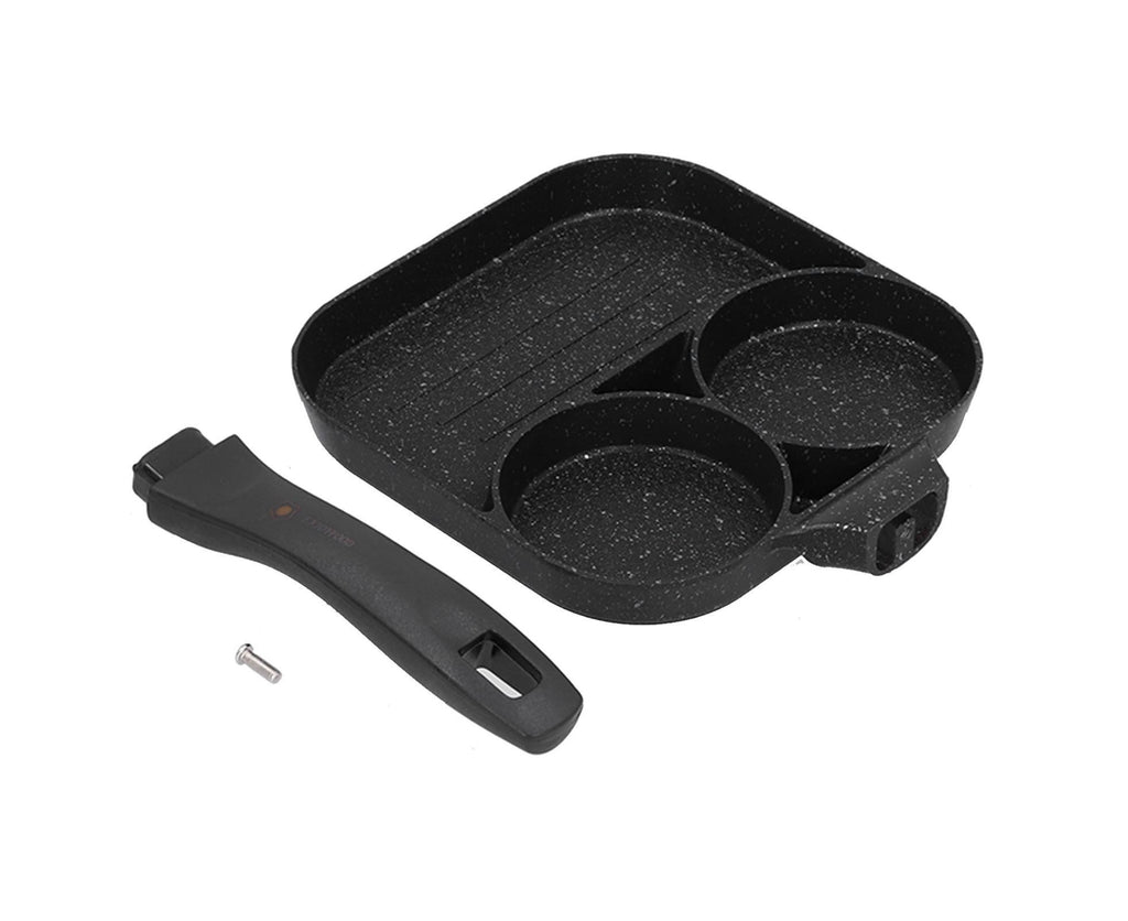 3-in-1 Non-Stick Egg Frying Pan, Fried Egg, Steak & Sausage Cooker