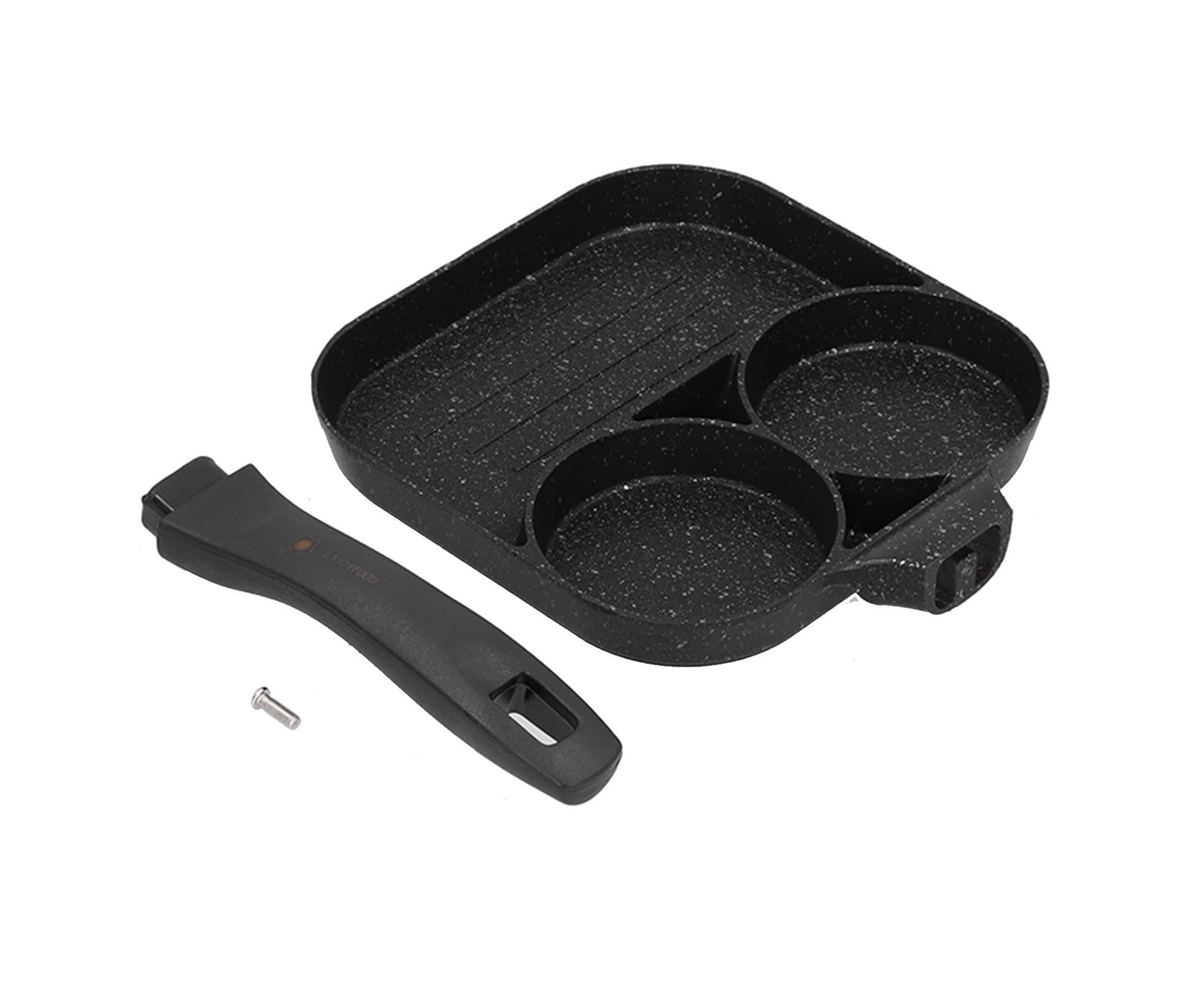 3-in-1 Non-Stick Egg Frying Pan, Fried Egg, Steak & Sausage Cooker