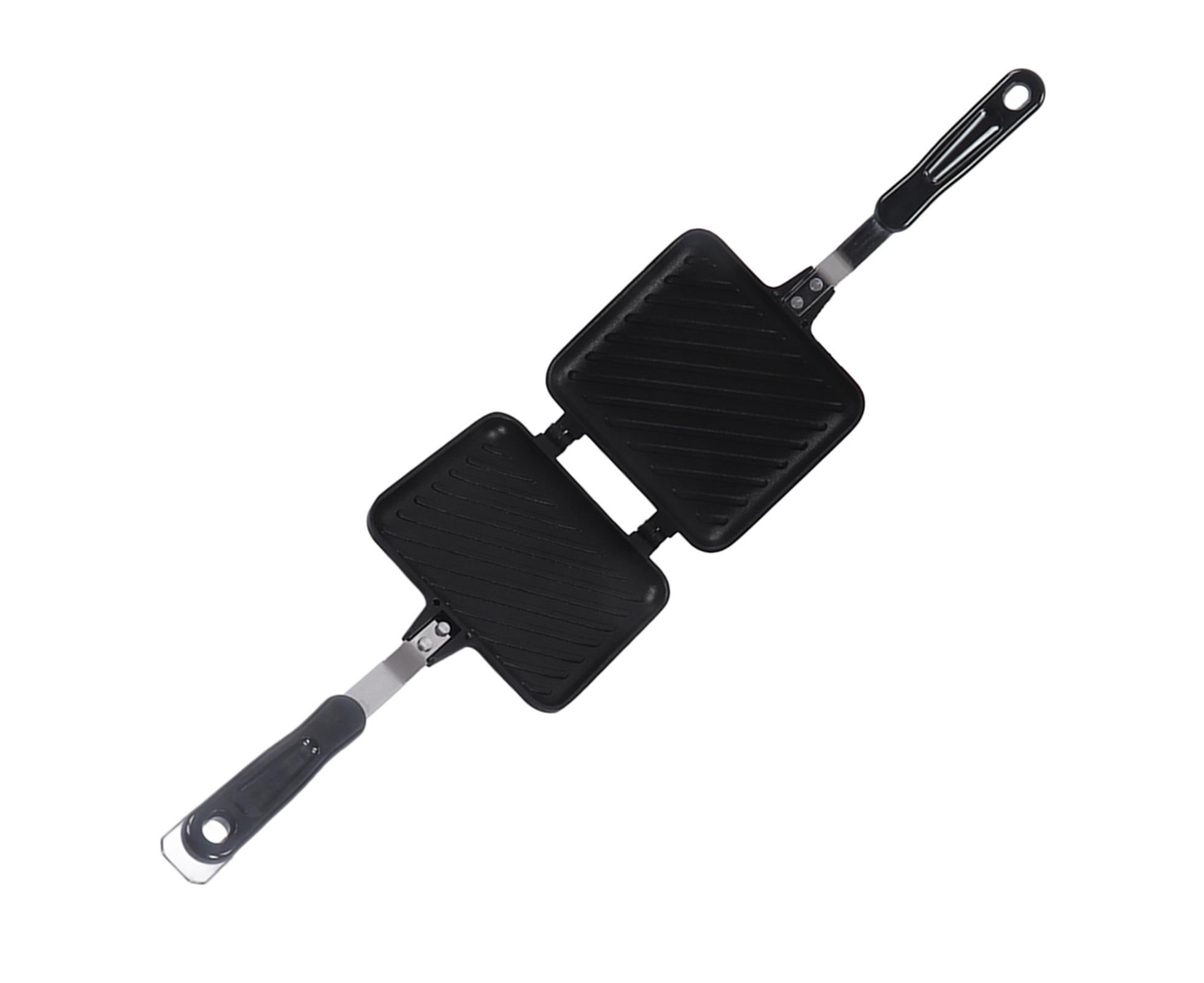 Sandwich Pan, Double-Sided Non-Stick Breakfast Frying Pan, Flat Bottom Panini Maker