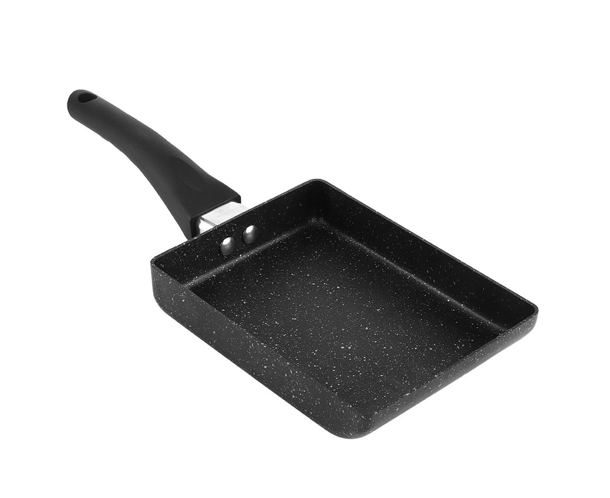 Tamagoyaki Rectangular Non-Stick Saucepan, Black Plastic Handle Omelet Frying Pan - Flavour Fushion Cooking Shop