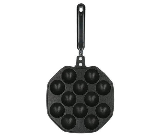 12-Cavity Aluminum Takoyaki Pan, Octopus Balls Egg Puffs Baking Pan, Home Cooking Tool