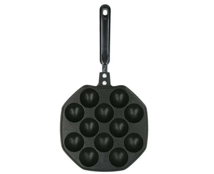 12-Cavity Aluminum Takoyaki Pan, Octopus Balls Egg Puffs Baking Pan, Home Cooking Tool