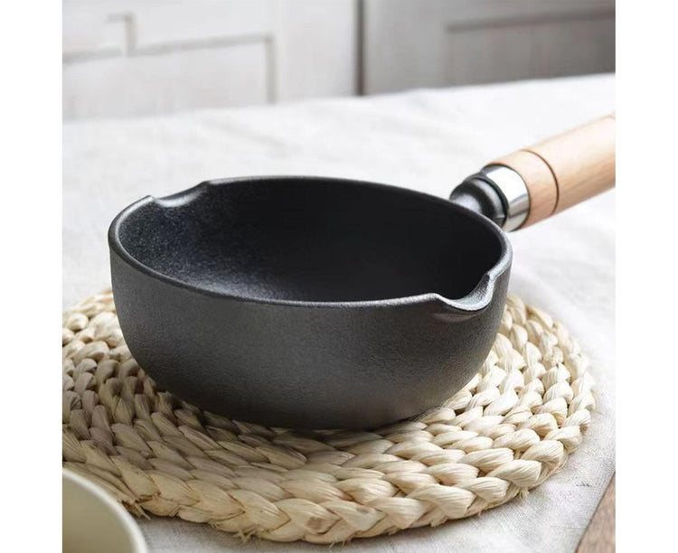Cast Iron Pot, Even Heating Multifunctional Non-Stick Stir Fry Pan, 11 x 4cm - Flavour Fushion Cooking Shop