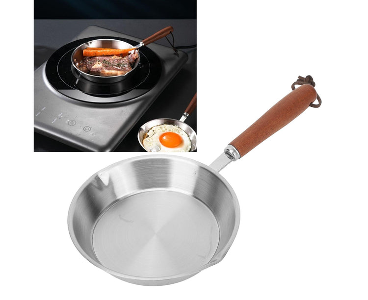 Stainless Steel Frying Pan, Non-Stick Egg Fryer for Household & Restaurant, 6.3 Inch - Flavour Fushion Cooking Shop