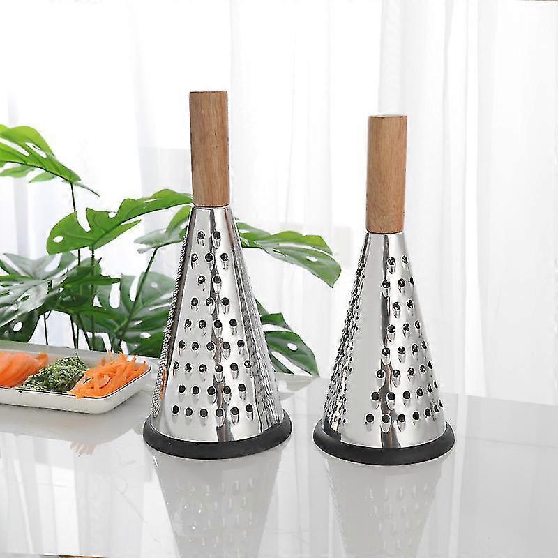 Manual Food Processor - Grater, Grinder & Slicer with Wooden Handle 27cm