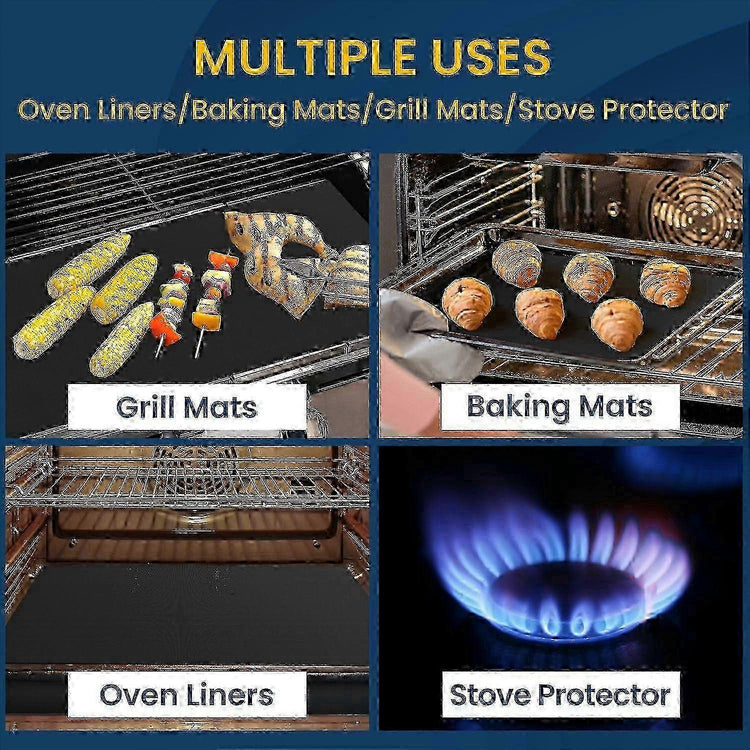 2-Pack Heavy-Duty Oven Mat - Reusable Teflon Stovetop & Grill Protector - Flavour Fushion Cooking Shop