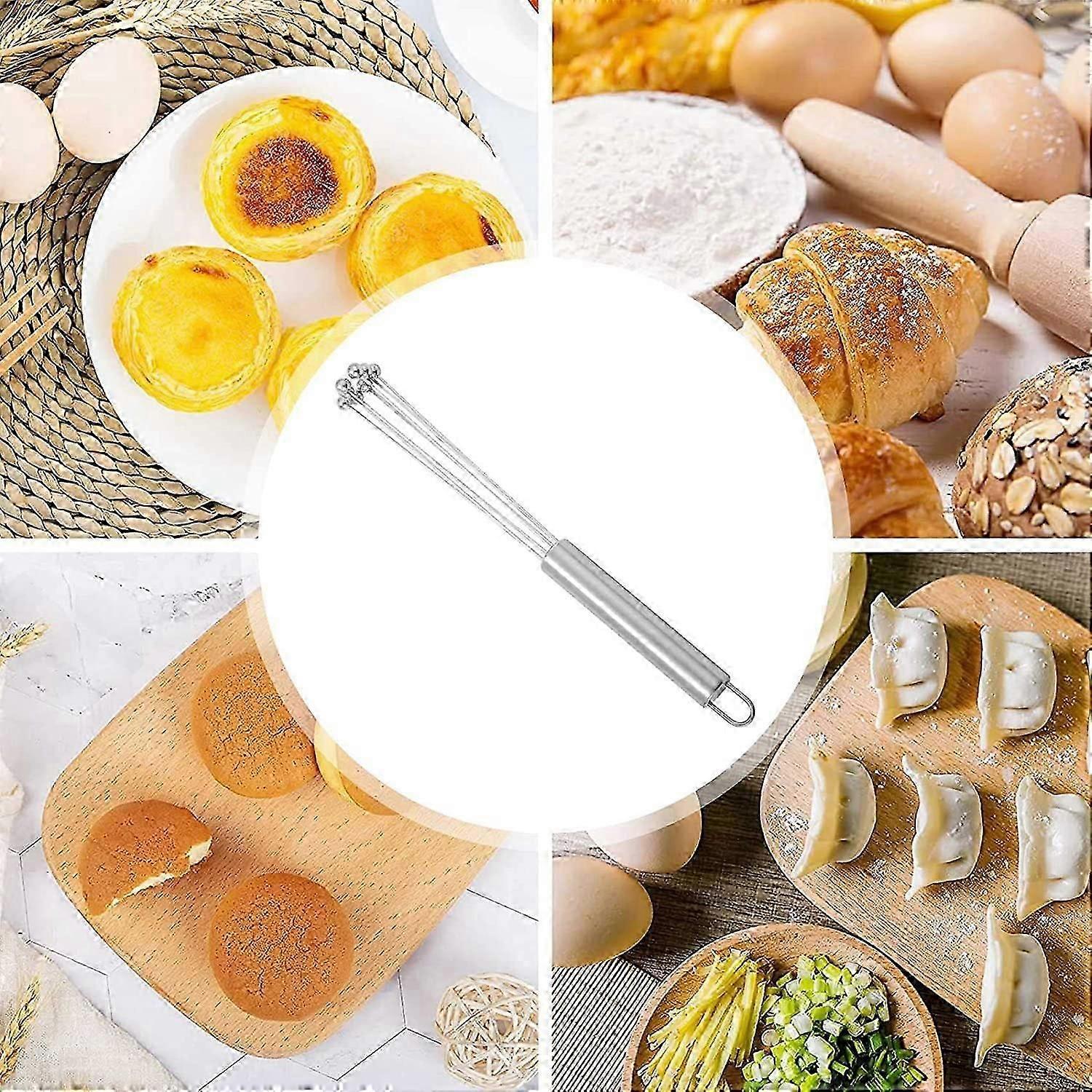 Stainless Wire Egg Whisk - 12inch Kitchen Broom for Mixing, Beating, Cooking