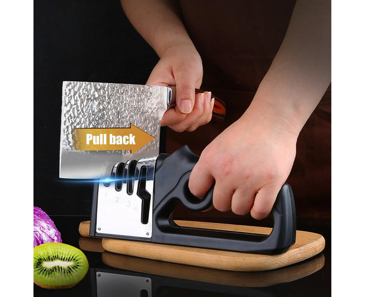 Cutter Sharpener Stainless Steel Whetstone-Black - Flavour Fushion Cooking Shop