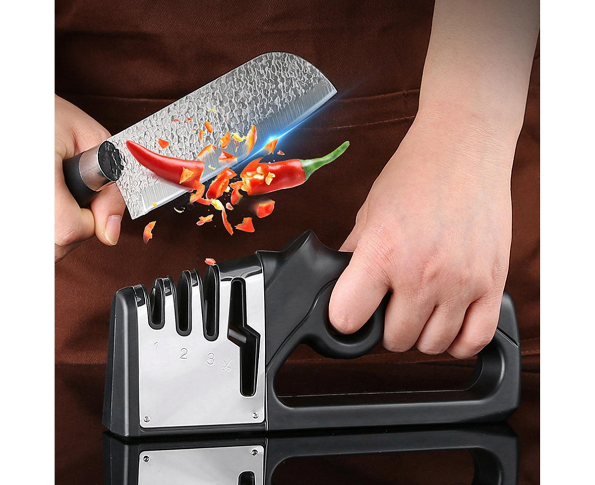 Cutter Sharpener Stainless Steel Whetstone-Black - Flavour Fushion Cooking Shop