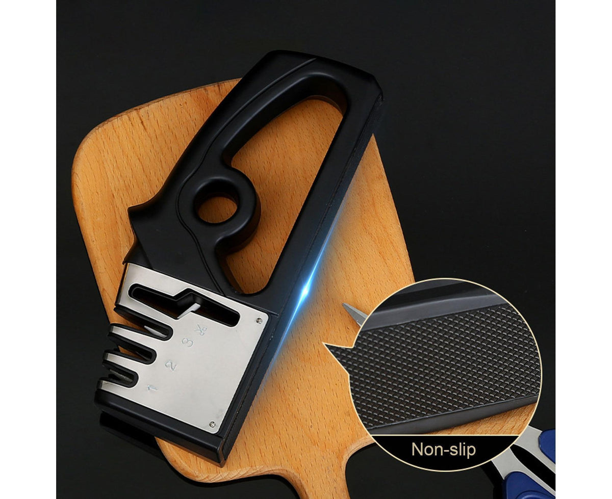 Cutter Sharpener Stainless Steel Whetstone-Black - Flavour Fushion Cooking Shop