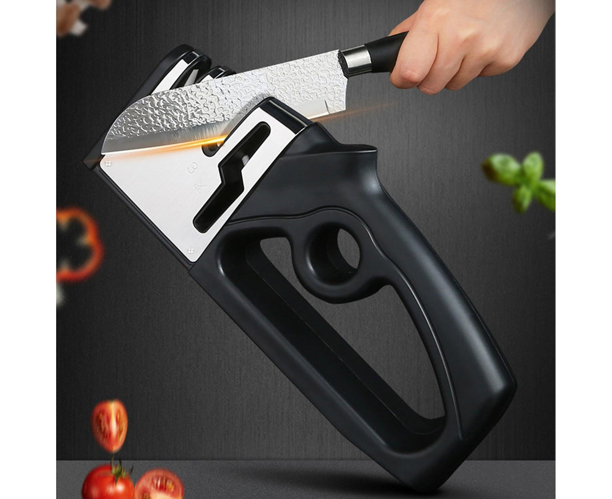 Cutter Sharpener Stainless Steel Whetstone-Black - Flavour Fushion Cooking Shop