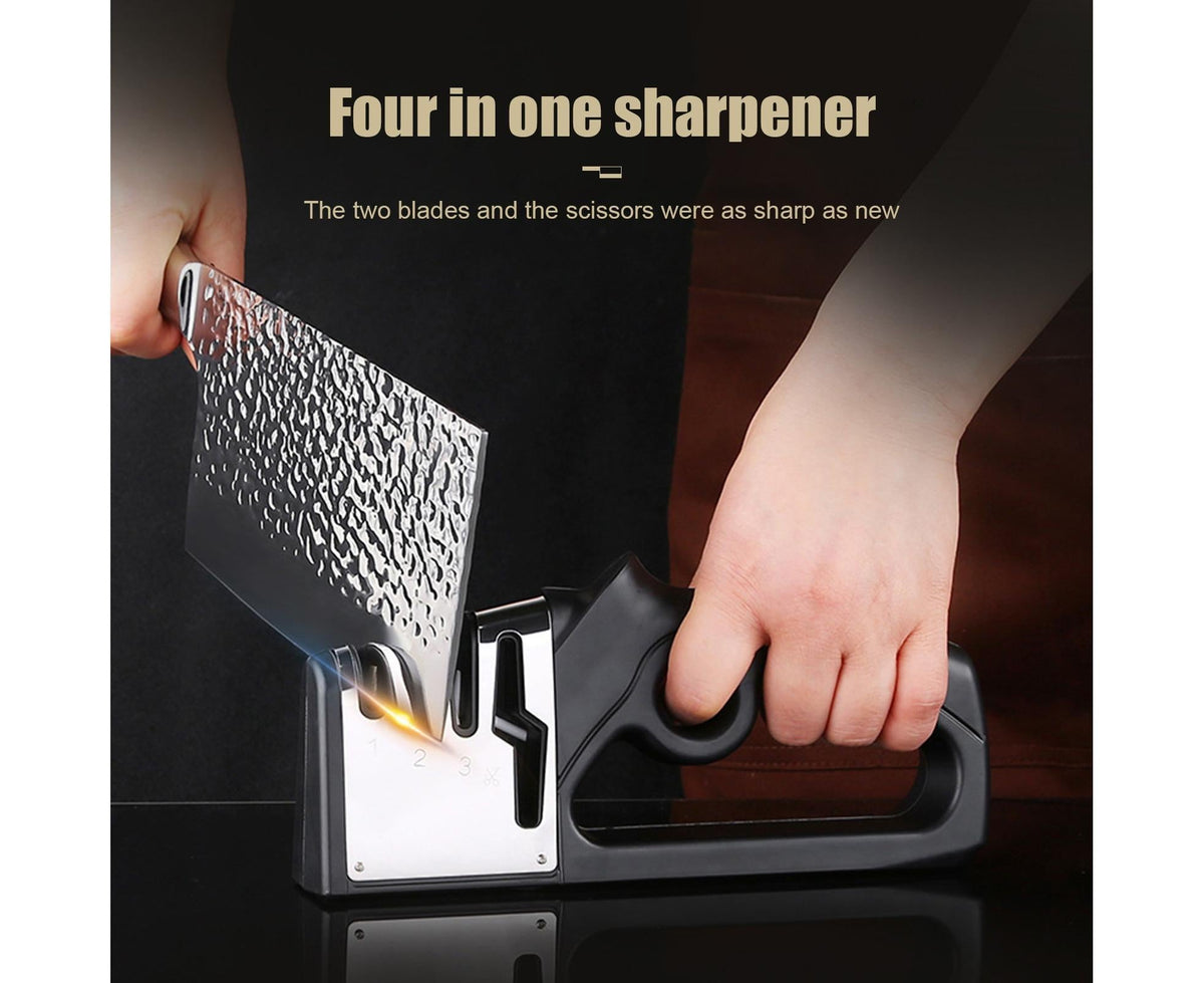 Cutter Sharpener Stainless Steel Whetstone-Black - Flavour Fushion Cooking Shop