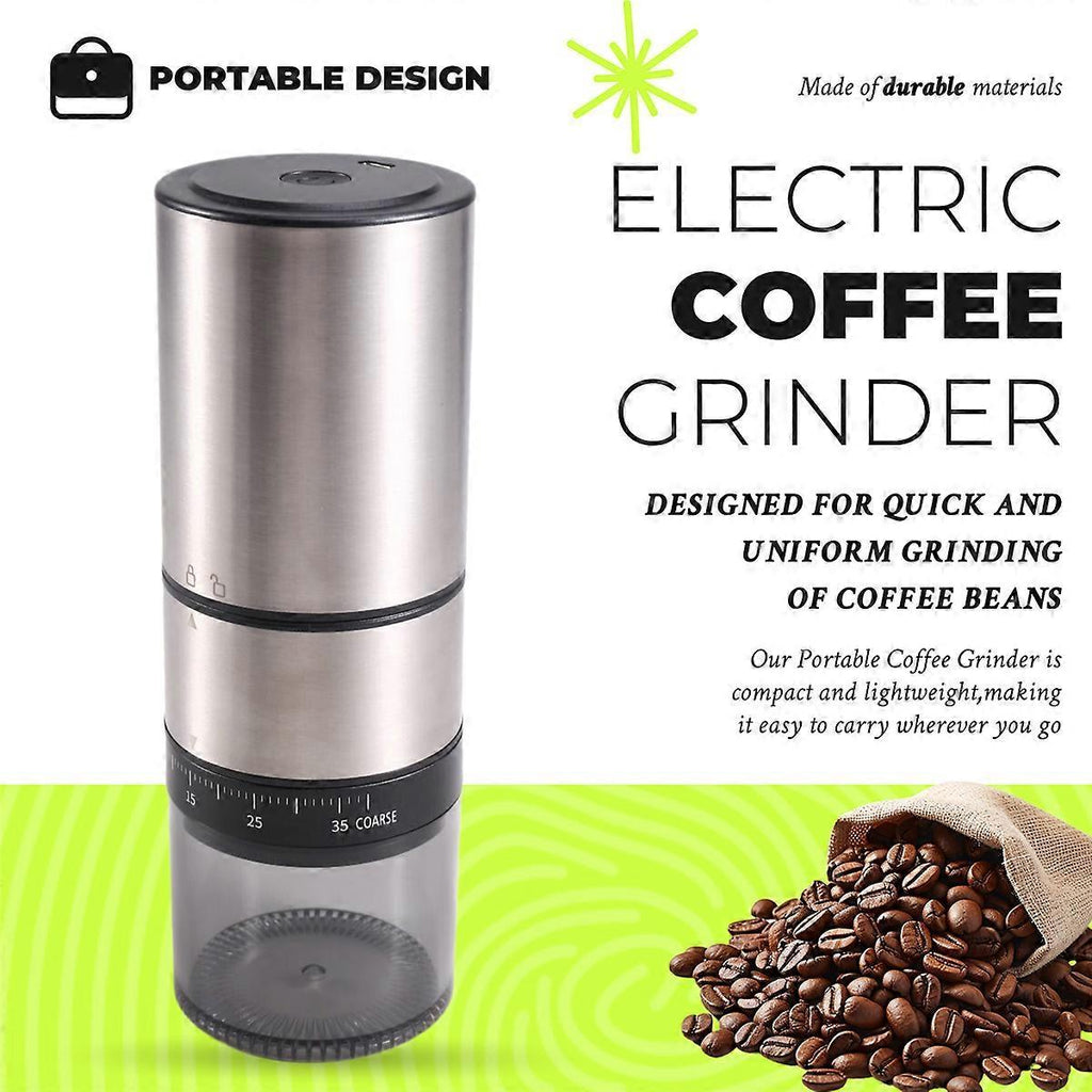 Electric Coffee Grinder - Rechargeable USB Bean Mill, Portable Automatic Grinder