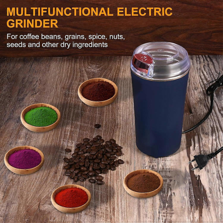 200W Electric Coffee Grinder - Stainless Steel Blades, Overheat Protection, Portable Mill - Flavour Fushion Cooking Shop