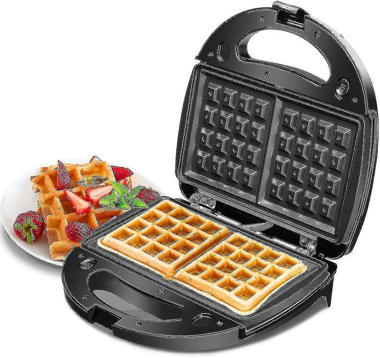 Waffle & Sandwich Maker - 2-in-1 Waffle Iron Panini Press Toaster Breakfast Machine - Flavour Fushion Cooking Shop