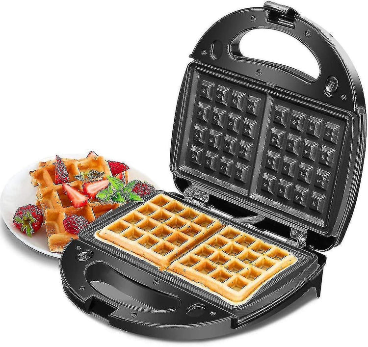 Waffle & Sandwich Maker - 2-in-1 Waffle Iron Panini Press Toaster Breakfast Machine - Flavour Fushion Cooking Shop
