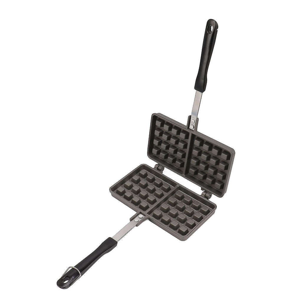 Manual Waffle Maker - Double Nonstick Aluminum Alloy Waffle Mold for Hash Browns, Pancakes