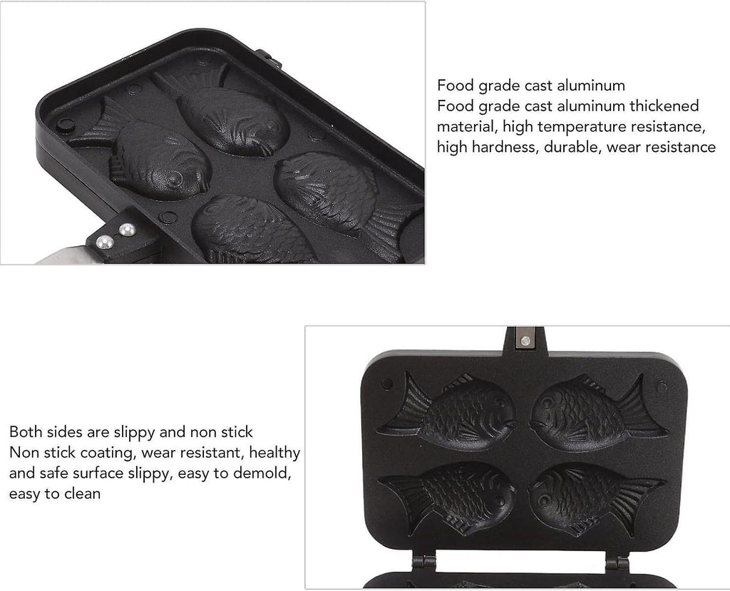 Taiyaki Fish Waffle Maker - Aluminum Nonstick Cake Waffle Pan for Japanese-Style Desserts