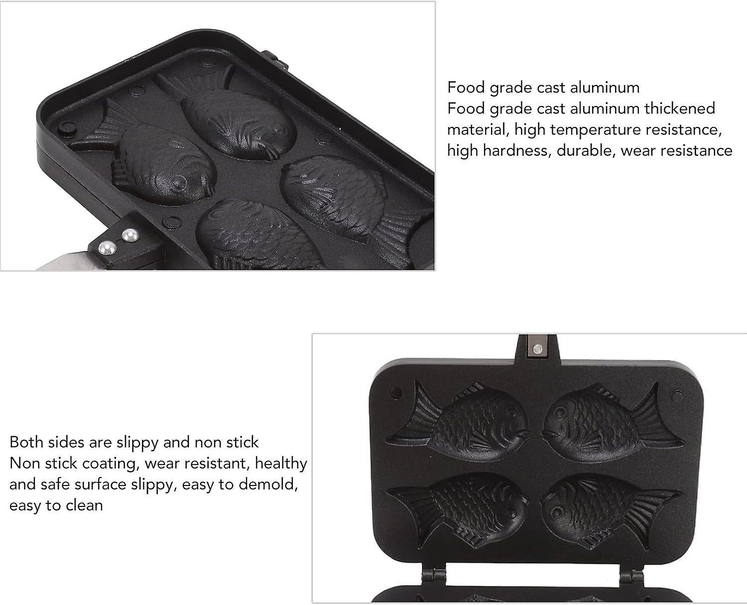 Taiyaki Fish Waffle Maker - Aluminum Nonstick Cake Waffle Pan for Japanese-Style Desserts