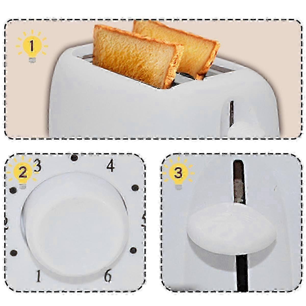 Stainless Steel 2-Slice White Toaster, Wide Slot, Adjustable Browning - Flavour Fushion Cooking Shop