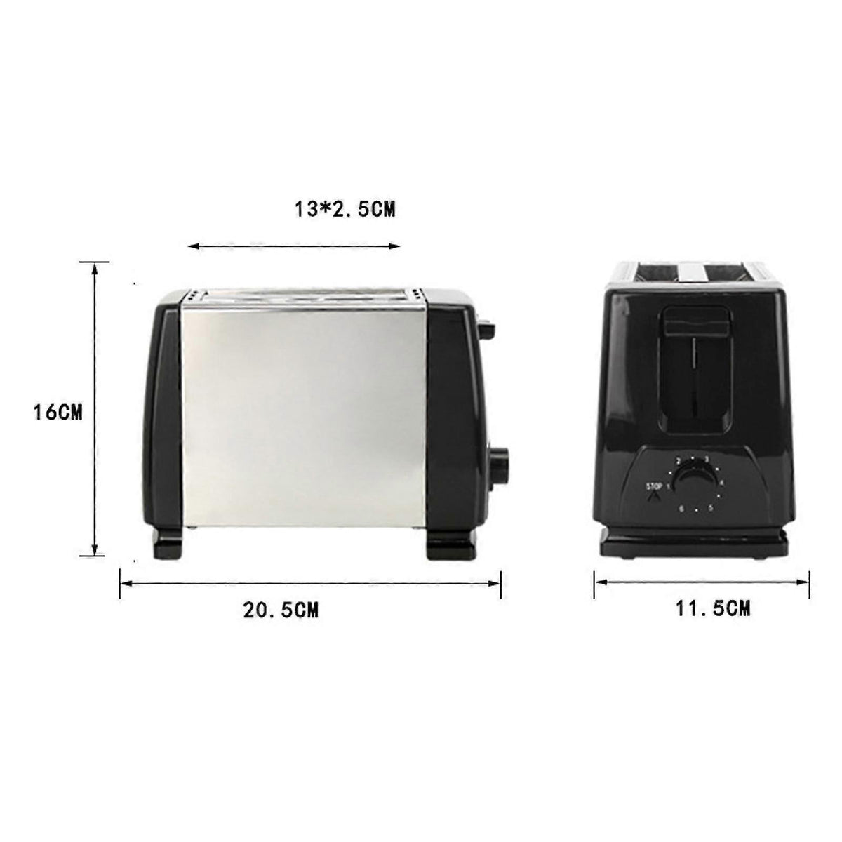 2-Slice Wide Slot Stainless Steel Toaster, Home Breakfast Machine - Flavour Fushion Cooking Shop