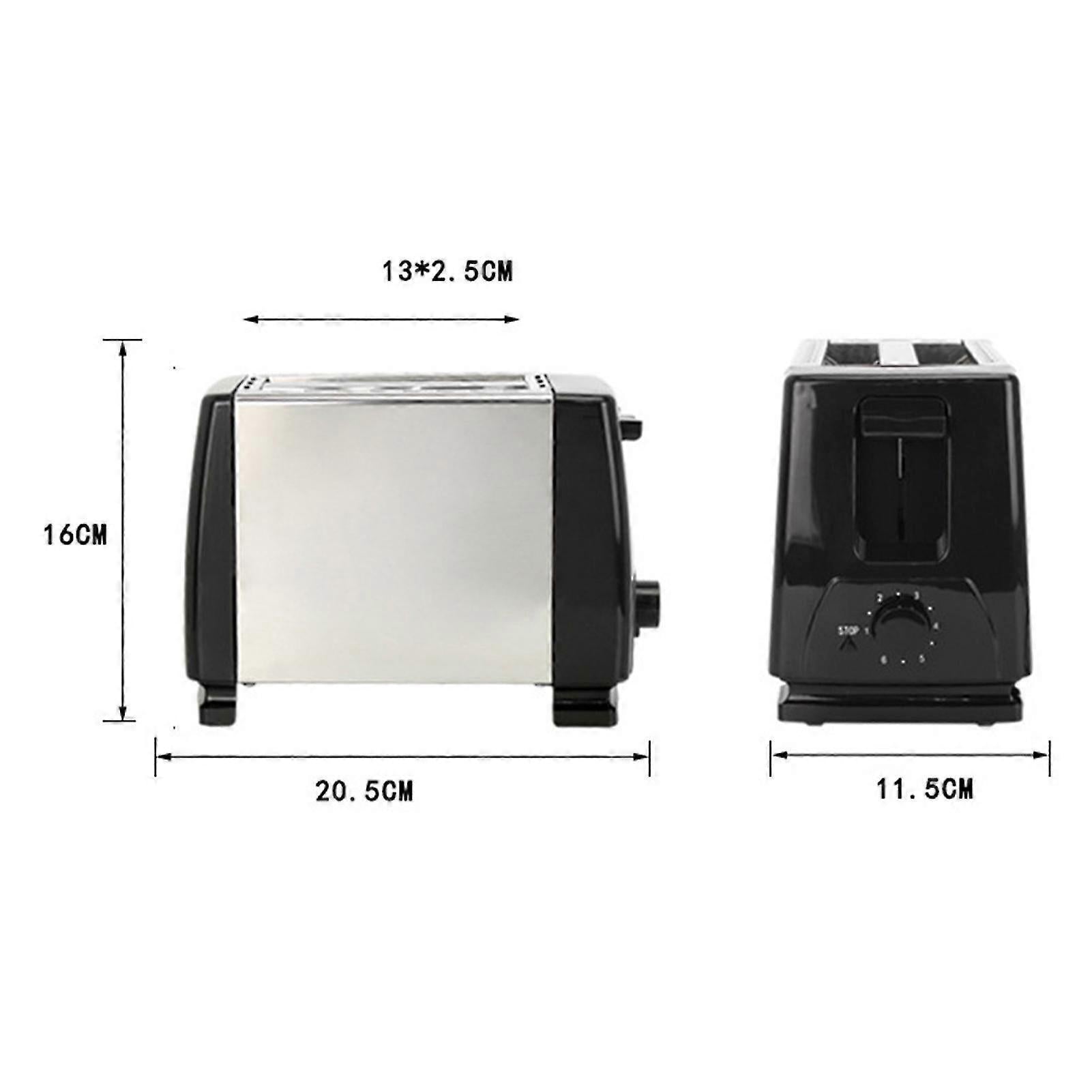 2-Slice Wide Slot Stainless Steel Toaster, Home Breakfast Machine
