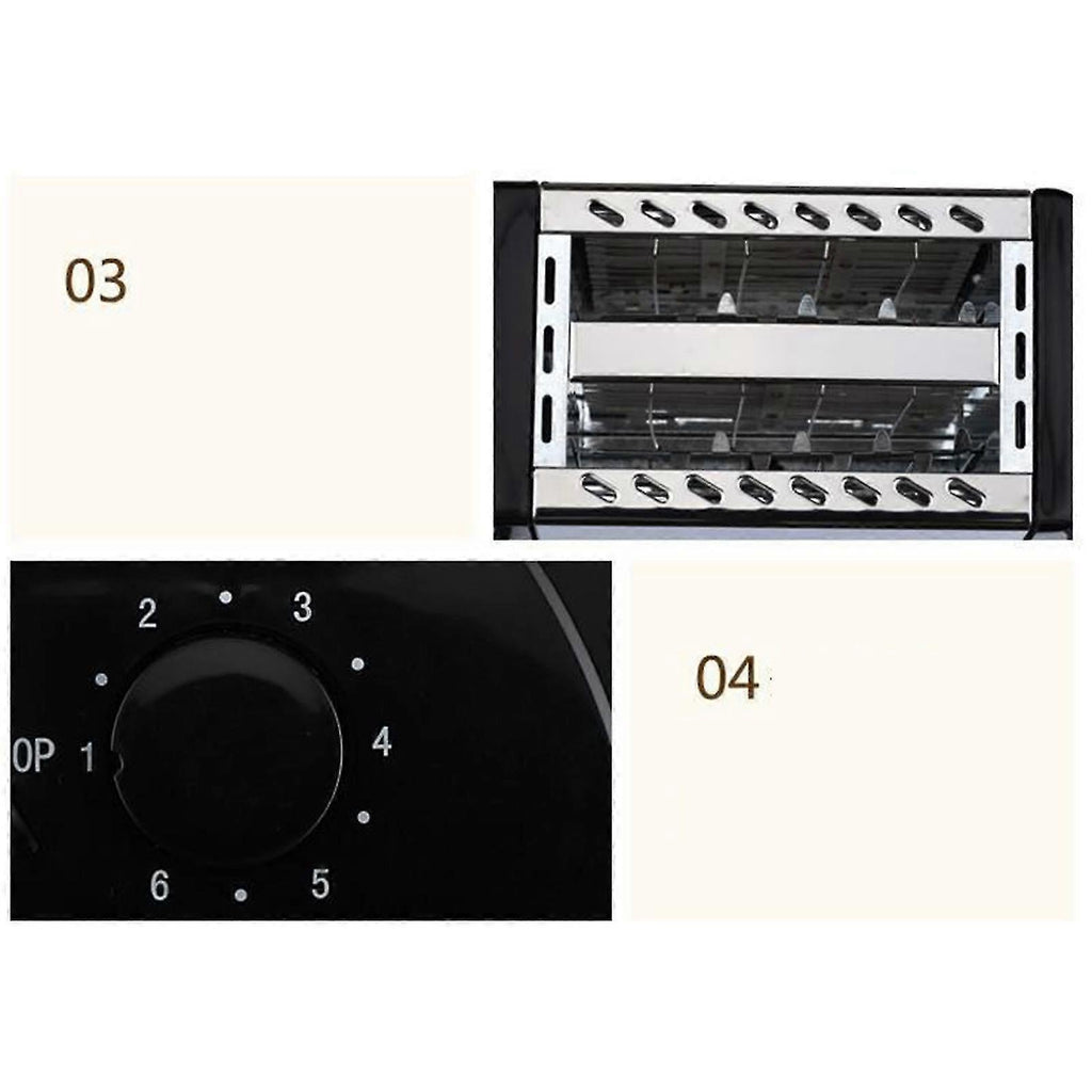 2-Slice Wide Slot Stainless Steel Toaster, Home Breakfast Machine